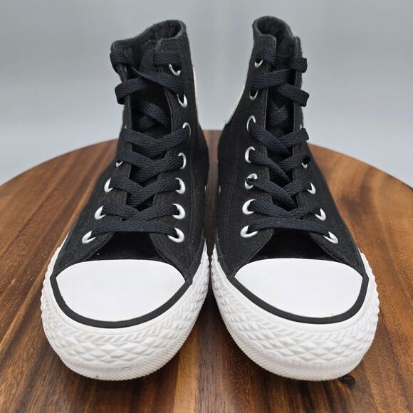 Converse Chuck Taylor All Star Shoes Womens 6.5 Black Jersey Quilted Hi Sneakers - Picture 2 of 8
